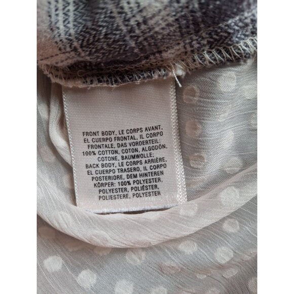 Holding Horses Womens XL Plaid Shirt Lace Back Boho Grunge Flannel Top - Picture 4 of 7